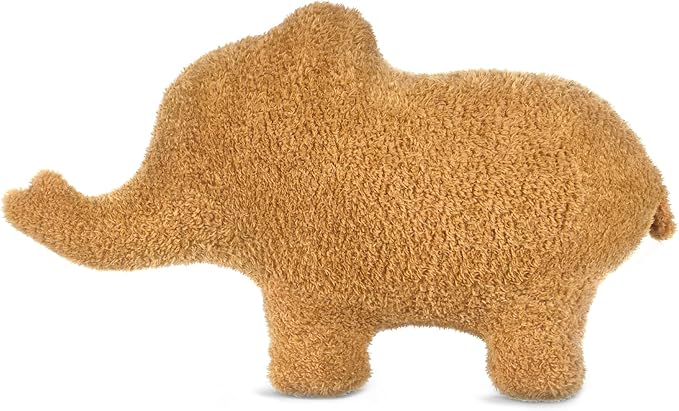 Dino Chicken Nugget Pillow, Dinosaur Chicken Nuggets Plush Funny Birthday Gifts for Boys and Girls, Dinosaur Gifts for Kids and Adults, Dinosaur Theme Party Decorations (Elephant, Small)