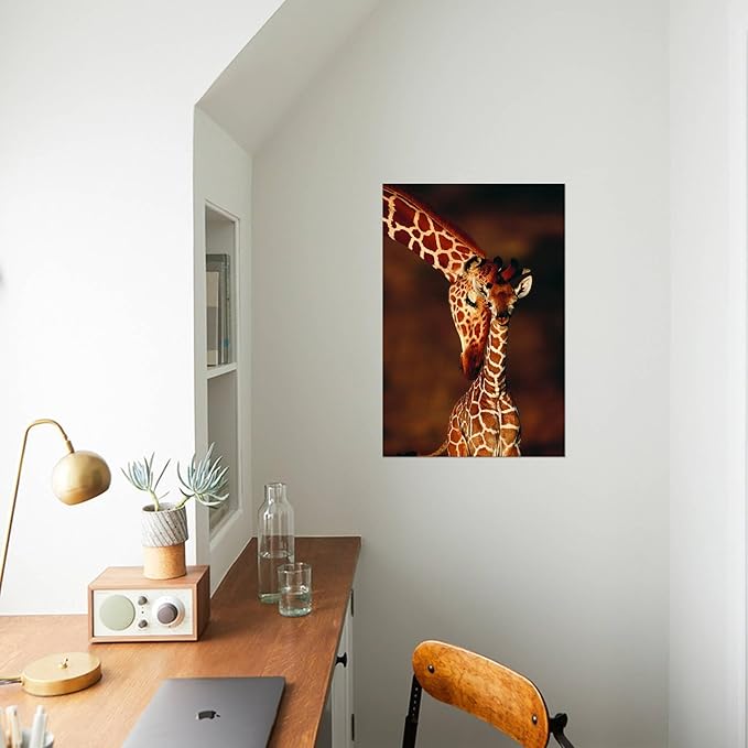 Wall Art Prints Giraffe and Baby by Lantern Press, Animals Decor, 16" x 24"