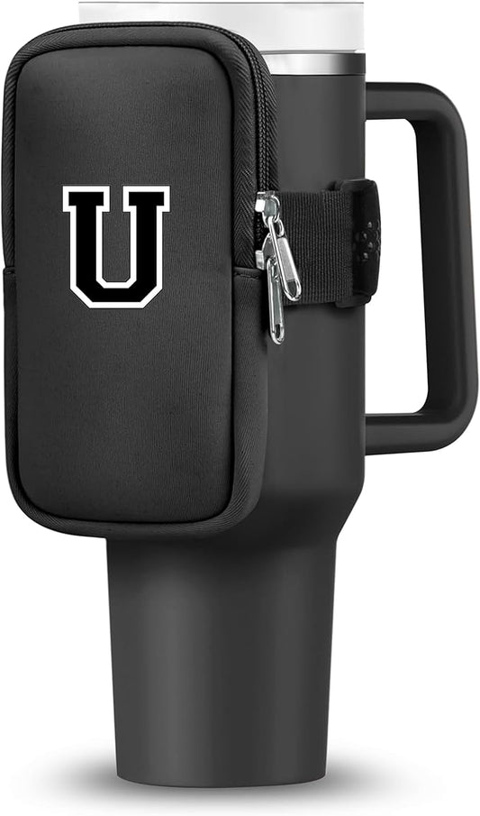 Mini Water Bottle Pouch for Stanley-Tumbler pouch with Zipper Pocket, Stanley pouch, Insulated Mug pouch, Tumbler carry holder pouch, Travel mug pouch | Waterproof