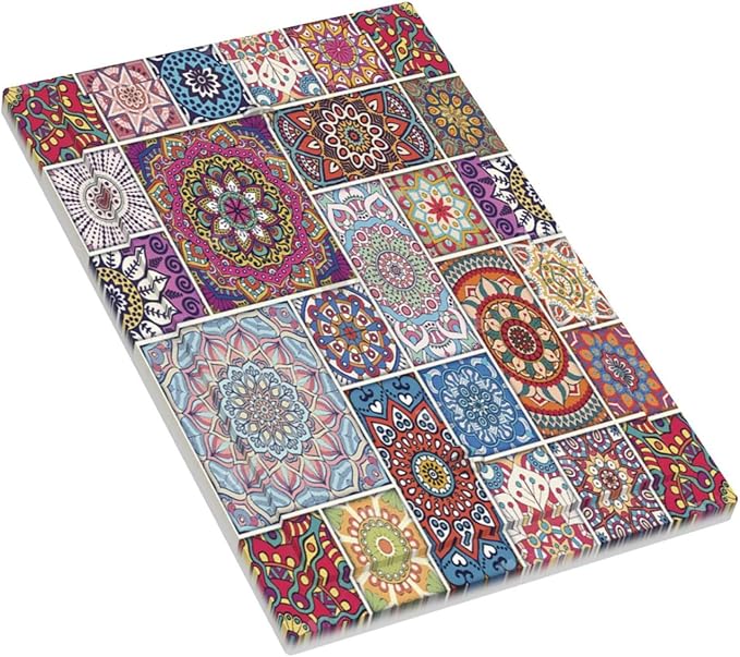 Morocco Talavera Mexican Tiles Printed Colroful Mandala 1 Gang Light Switch Covers No Device Wall Plate Decorative Blank Switchplate Electrical Faceplate for Kitchen Bathroom Bedroom Decor