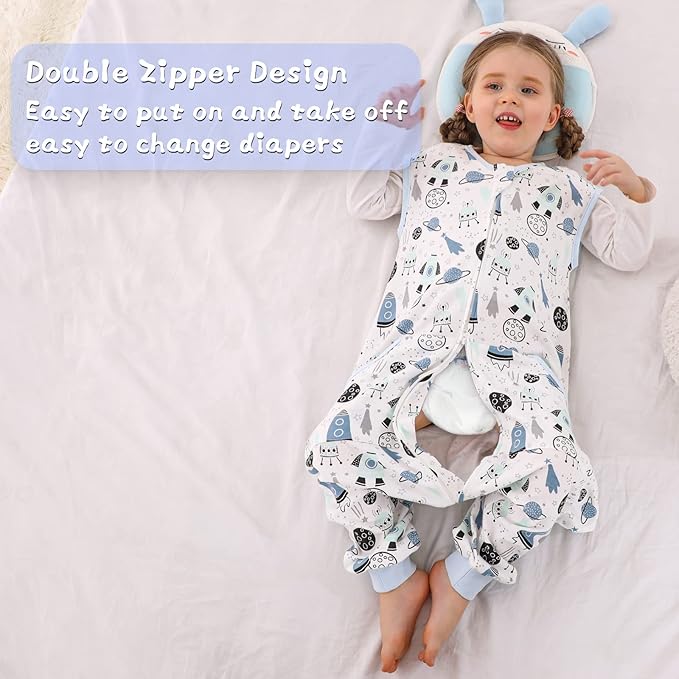 WONDAY Toddler Sleeping Sack 2t-3t, Sleep Sack Baby Wearable Blanket, Toddler Baby Sleep Sacks with Feet, Sleeveless Soft Toddler Sleep Sack for Early Walkers