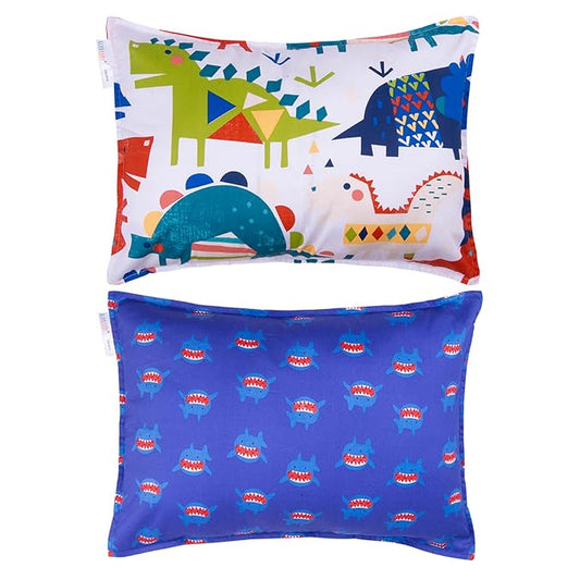 ALVABABY Toddler Pillowcases Fits 13 x 18 or 12x 16 Kids Pillow Cover Cotton Baby 2pcs Envelope Kids Pillowcases for Boys Girls Sleeping and Travel 2TPW27