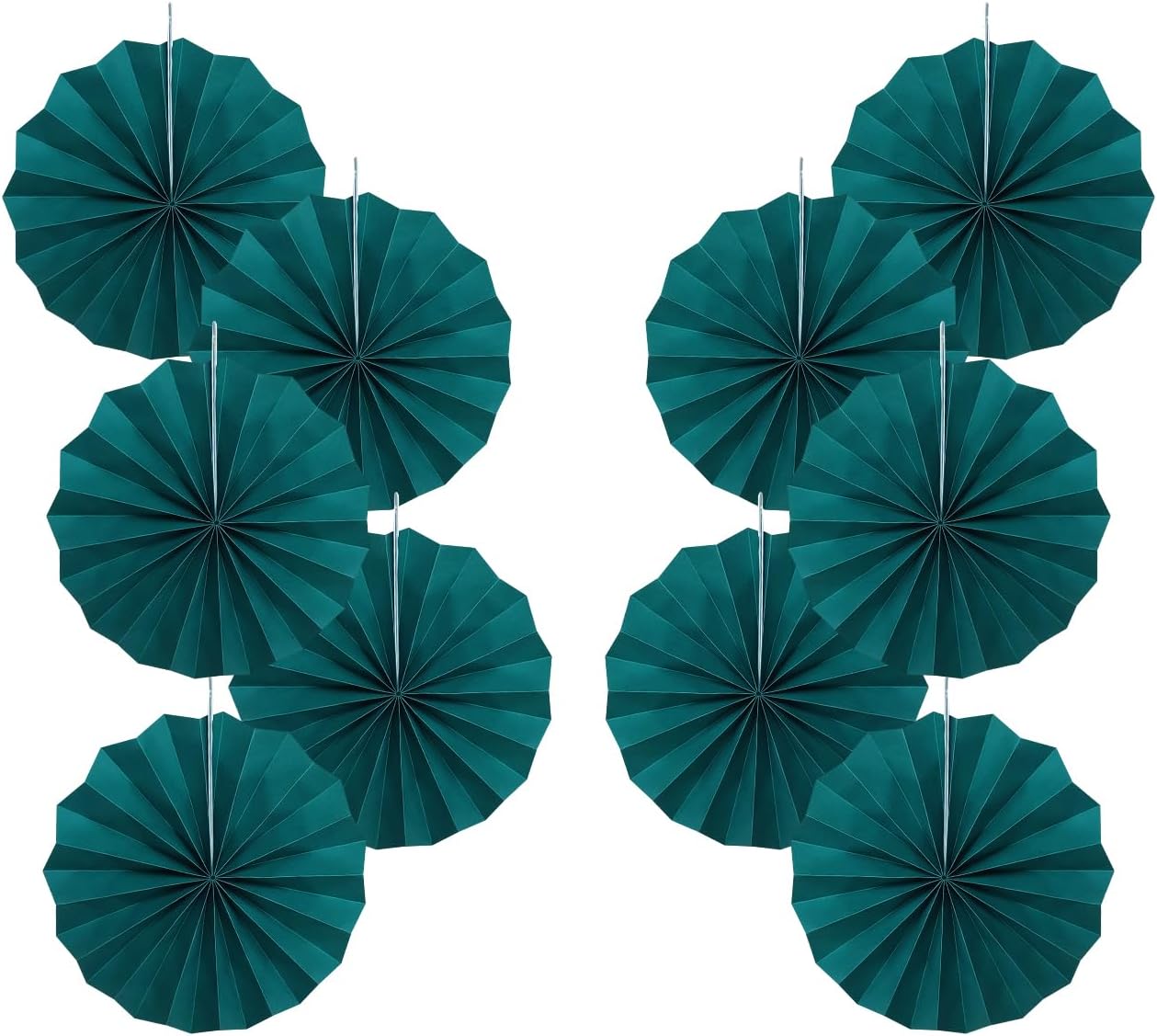 Green Birthday Decorations,DIY Green Paper Fans Hanging Decoration ,Party Supplies Party Fans 8in, Cactus Party Decorations,Wedding Graduation Events Accessories 30 Color DIY Set (Blackish Green)