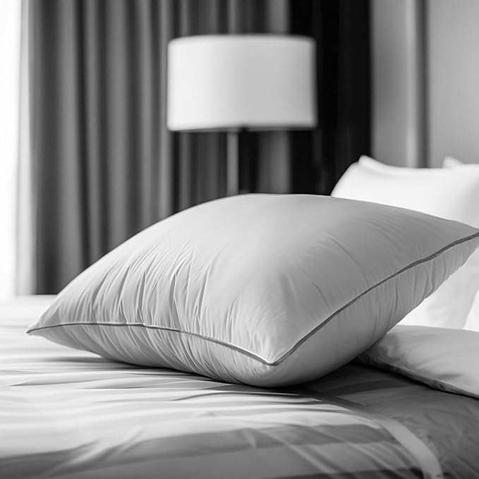 Hotel Grand Luxury White Goose Feather Down Pillow Medium Firm Hypoallergenic Bed Pillow King Size Upgrade Hotel Collection Fluffy Pillow for Sleeping, 36"x20",1 Pack