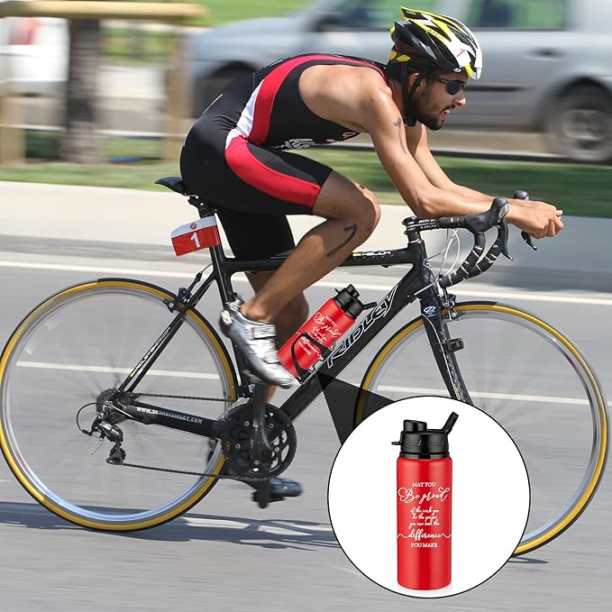 Sunnyray 10 Pcs Employee Appreciation Gift Reusable Aluminum Water Bottle Bulk with Snap Lid May You Be Proud of The Work Thank You Group Team Gift for Coworker Teacher Friend(Multicolor, 20 oz)