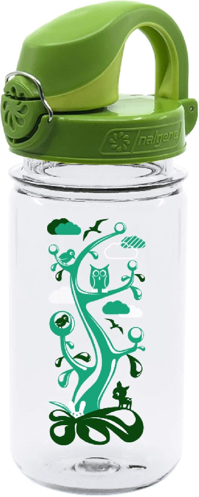 Nalgene Sustain Tritan BPA-Free Kids On The Fly Water Bottle Made with Material Derived from 50% Plastic Waste, Leak Proof, Durable, BPA Free, Carabiner Friendly, Reusable, 12 oz