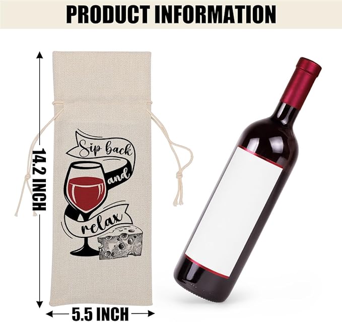 Funny Wine Quotes Wine Bag Wine Tasting Party Supplies for Wine Lovers Women Men Bride Coworker Her Christmas Birthday Wedding Bachelorrette Party Wine Bags