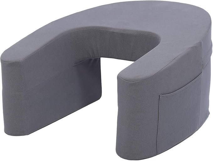 Ejoyous Reading Pillow for Bed, Arm Rest Lap Desk Pillow Memory Foam Gaming Pillow with Side Pocket for for Adult Sitting up in Bed Working Crocheting