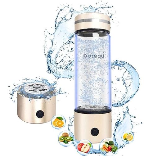 Hydrogen Water Bottle Generator, Hydrogenated Water Bottle with SPE PEM Technology, Portable Hydrogen Water Machine for Enhanced Hydration, Hydro Water Bottle for Gym, Home, Office, and Travel