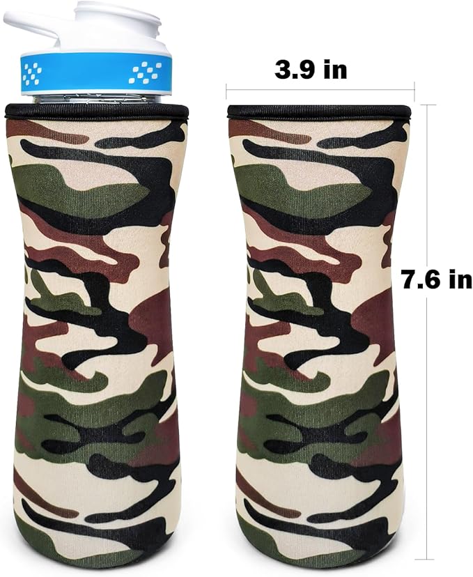 Water Bottle Sleeve Compatible with Cir-kul Water Bottle - 2 Pcs Sleeve Compatible with Cir-kul Plastic 22oz & Stainless Steel Bottle - Insulated Cover for Retaining Temperature(Camouflage-2p-22oz)