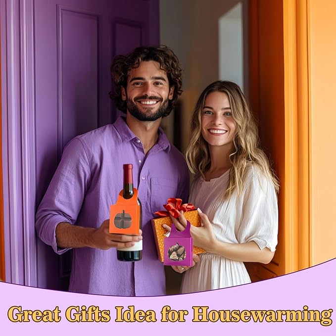 Megitzuu 30PCS Wine Bottle Box with Window, Kraft Paper Wine Boxes for Halloween Gifts Hanging Pumpkin Treat Box Mini Charcuterie Boxes Wine Bottles Gift Bags Goodies Candy Box Party Favor (Pumpkin)