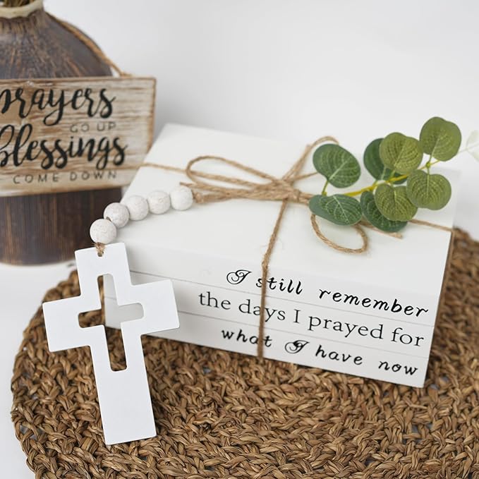 Decorative Books for Home Decor, Fake Books for Decoration, Wooden Faux Books for Decoration, Farmhouse Book Decor (I Still Remember ...)