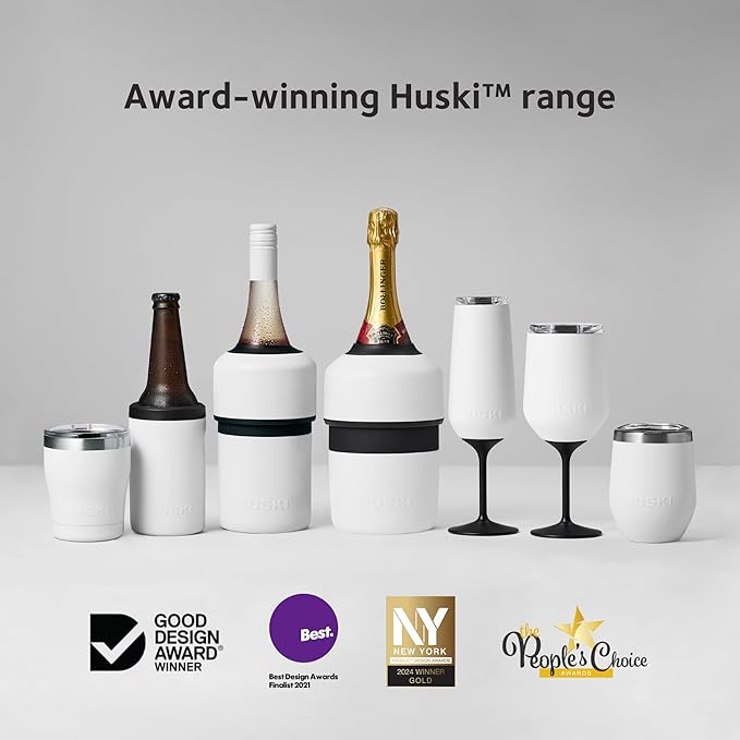 Huski Champagne Chiller | NEW | Award-Winning Iceless Design with Detachable Bottle Stopper | Keeps Wine Cold up to 6 Hours | Fits most 750ml Champagne, Prosecco & Sparkling Wine Bottles (Champagne)