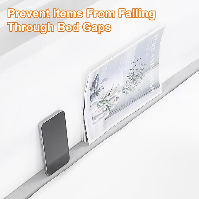 MABOZOO Bed Gap Filler Cushion, Long Thick Filler Bolster Pillow Stopper for Headboard Space Gap, Bed Mattress Extender Bed Wedge Pillow (Gray, 2X6X79inch)