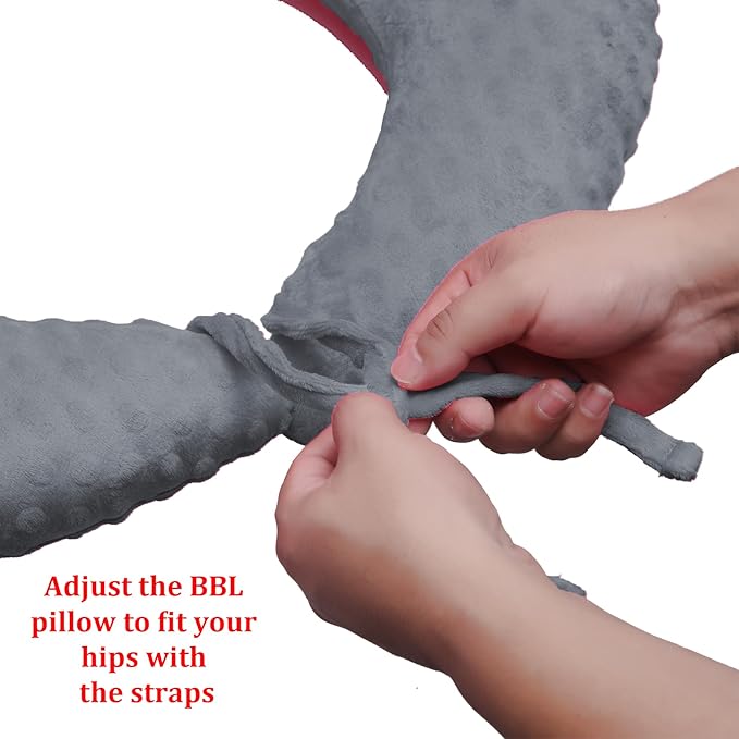 BBL Pillow After Surgery for Butt Sleeping, Brazilian Butt Lift Pillow Post Surgery Recovery for Sitting Sleeping Driving Donut Pillow for Woman Lumbar Back Cushion Seat Foam (Grey)