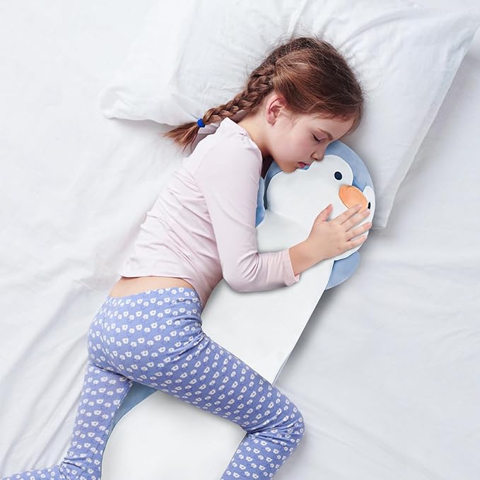 36" Penguin Stuffed Animal, Soft Jumbo Long Cuddle Pillow, Cute Blue Penguin Plush Body Pillow Plushies Toy Gift for Kids, Boy and Girls Birthday,Valentine