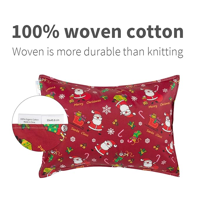ALVABABY Toddler Pillowcases Fits 13 x 18,12x 16 Kids Pillow Cover Cotton Envelope Baby Christmas Pillowcases for Boy Girl Sleeping Travel Xmas 2TPW29A