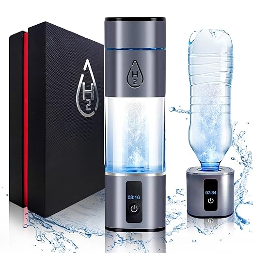 Hydrogen Water Bottle Generator, Hydrogen Water Bottle, 2 in1 Portable Hydrogen Water Generator,LED Display Hydrogen-Rich Water Bottle,Suitable for Office, Sports, Travel and Gifts(280ml)