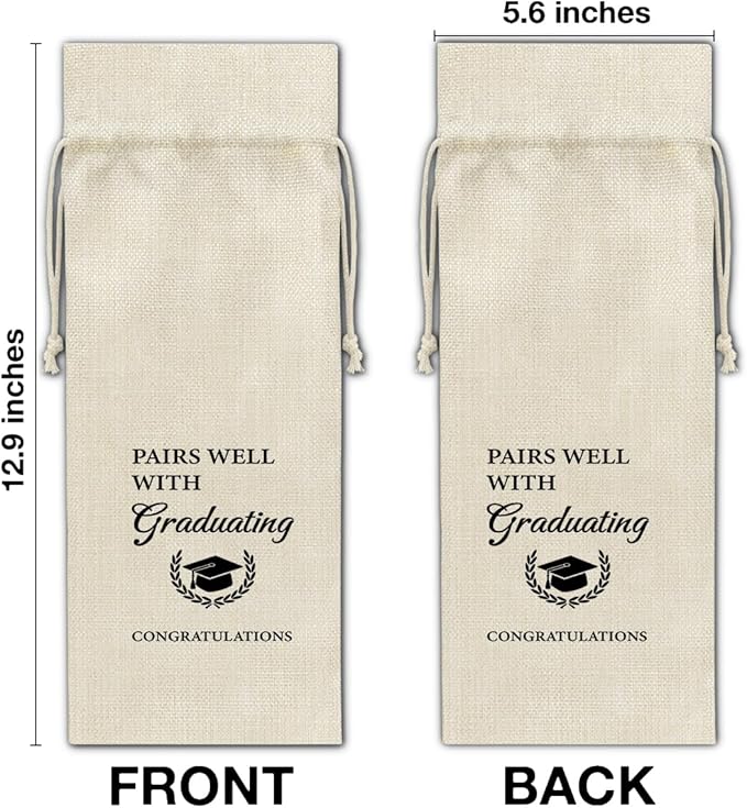 HOIJAUMAI Graduation Gifts for Men Women Graduation Wine Bag Pairs Well with Graduating Wine Gift Bags