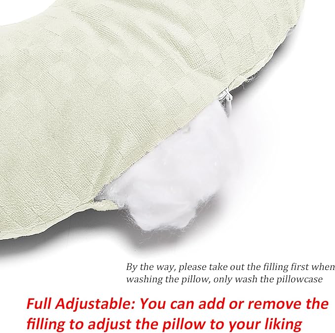 Ear Piercing Pillow for Side Sleepers, Pillow with an Ear Hole for CNH and Ear Pain Ear Inflammation Pressure Sores, O-Shaped Side Sleeping Pillow, Ear Guard Pillow (Cream)