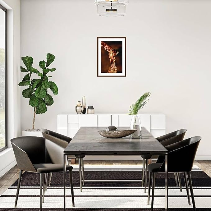 Framed Wall Art Prints Giraffe and Baby by Lantern Press, Animals Decor, 16" x 24", Espresso Frame with White Mat