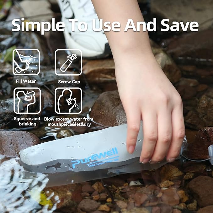 Water Bottle Filter Container BPA Free Outdoor Filtered Water Bag for Sport Camping and Hiking
