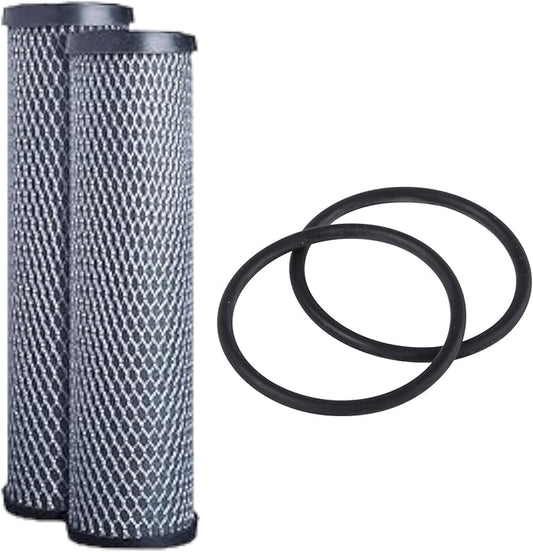 F4Y – Carbon Block Water Filter Cartridges Compatible with FXWTC, GXWH04F, GXWH20S Models – Removes Bad Taste & Odor – Whole House Replacement Filter Cartridge – 10" x 2.5" (2 Pack with 2 O-Rings)
