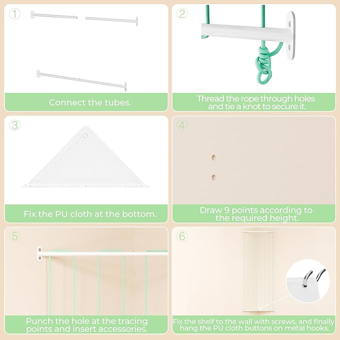 GRANNY SAYS Stuffed Animal Storage, Corner Stuffed Animal Holder for Toy Storage, Adjustable Length Stuff Animal Organizer, Large Hanging Toy Shelf for Toddler Boys Girls Kids Room, Green