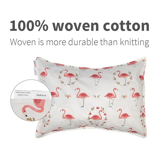 ALVABABY Toddler Pillowcases-Cotton Pillow Cover Fits 14x19 or 13 x 18 Kids Bedding Pillow 2 Pack Large Pillow Covers with Envelope for Babies Children Boys Girls Sleeping and Travel