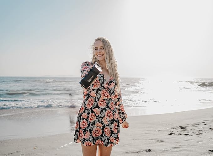 Coldest Sports Water Bottle - Straw Lid Bottle with Handle Leak Proof, Vacuum Insulated Stainless Steel, Double Walled, Thermo Mug, Metal | Astro Purple 14 oz