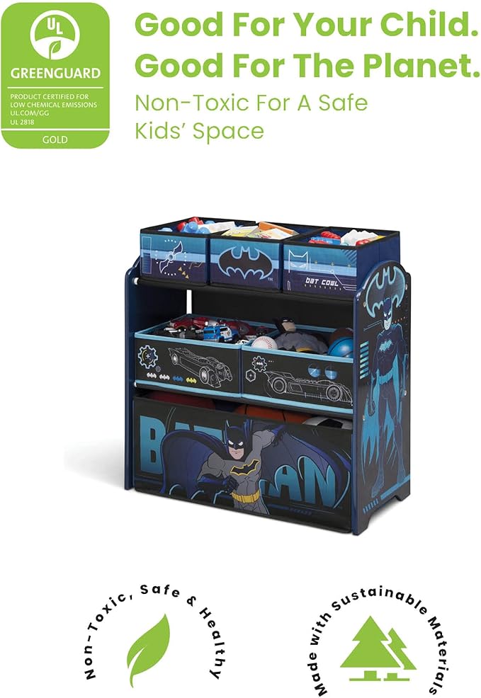 Delta Children Design & Store 6 Bin Toy Storage Organizer, Batman