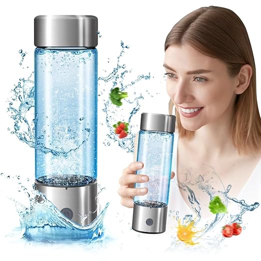 Hydrogen Water Bottle, Portable Rechargeable Hydrogen Water Bottle Generator Improve Water Quality in 3 Minutes for Home Office Travel silvery20