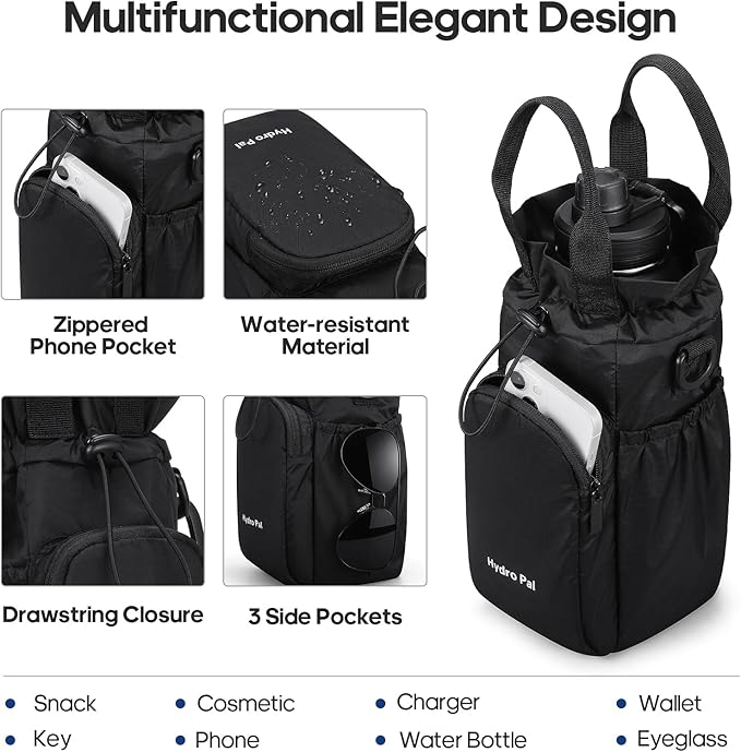 Insulated Water Bottles 32 oz with 2 Leak Proof Lids & Water Bottle Holder, Wide Mouth Sport Water Bottle with Straw, Reusable Stainless Steel Water Flask, Double Walled Vacuum Thermos