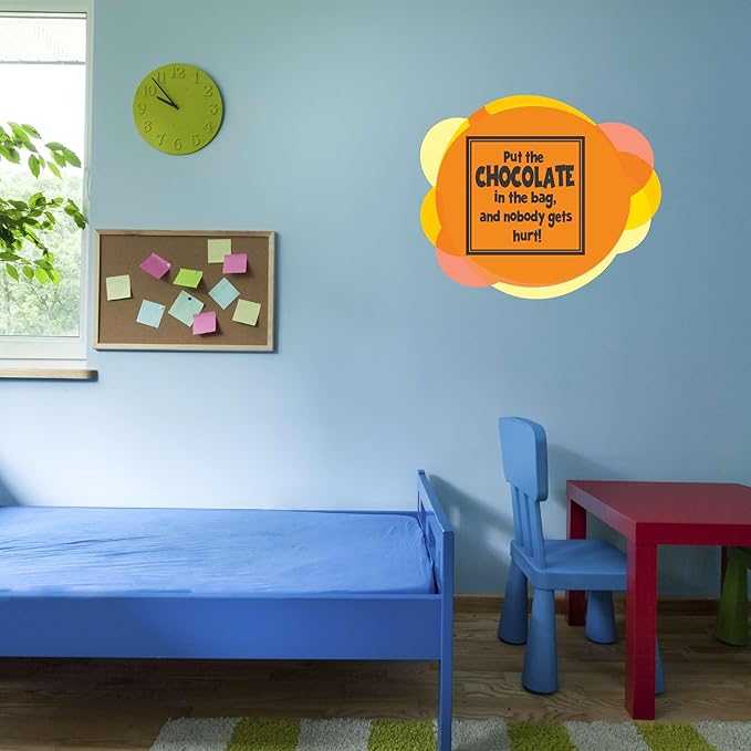 Put The chocolate in The bag Funny saying Sticker Home Wall Decoration Funny Kitchen Quote Nobody gets hurt - Size: 10 in x 8 in