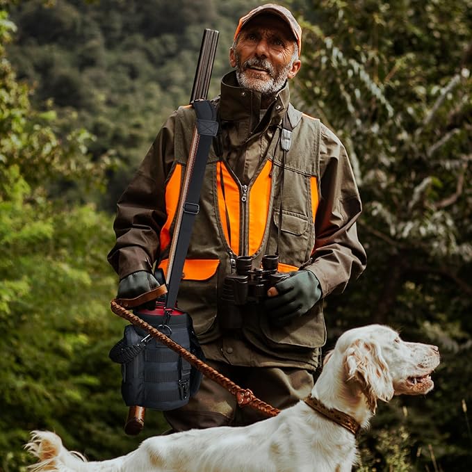 NATURE PIONEOR Tactical Water Bottle with Carrying Molle Sleeve, Stainless Steel 18/8 Food Grade Half Gallon Jug