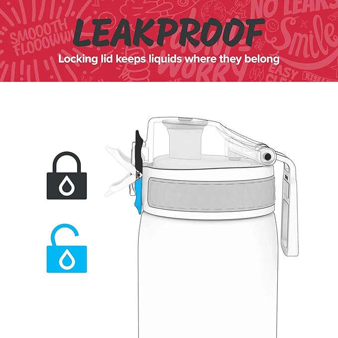 Ion8 Pod Leak Proof BPA Free Kids Water Bottle, 350ml (12 oz), Frosted Scarlet (B074WGJF9S)