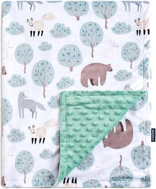 Baby Blanket for Boys Girls Super Soft Blanket,Fluffy Warm Lightweight Baby Receiving Blankets,Double Layer with Dotted Backing for Toddler Nursery (Bear, 30 * 40inch)