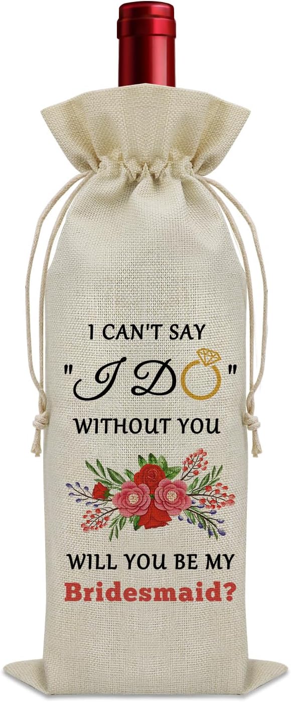 Bridesmaid Gifts for Wedding Day Wine Bag Thank You Gifts for Bridesmaids from Bride Bridal Shower Gifts for Bridesmaids Wine Bottle Decoration Bag Wine Accessories Gifts for Wine Lovers