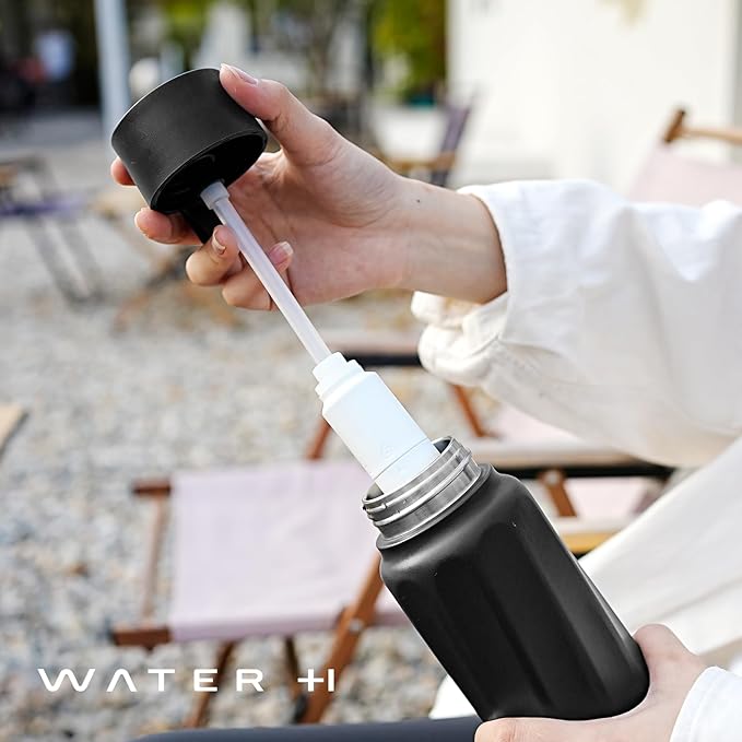 PureSip Vita Smart Water Bottle: BPA-Free Insulated Stainless Steel Bottle, Bluetooth Intake Smart Tracker & Reminder to Drink with Filter & Straw, Ideal Gift for Dad (18 oz)