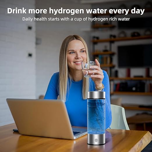 Hydrogen Water Bottle, Portable Hydrogen Water Bottle Generator, Rechargeable Hydrogen Water Ionizer Machine for Home, Office, Travel and Exercise