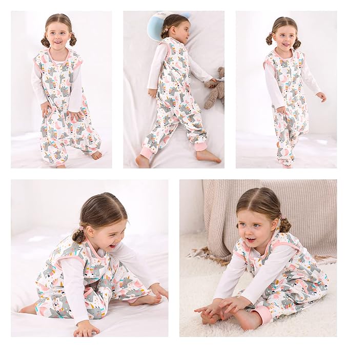 WONDAY Baby Sleep Sack, Sleep Sack 12-18 Months, Sleep Sack Baby Wearable Blanket, Toddler Baby Sleep Sack with Feet, Sleeveless Breathable Sleep Sacks for Baby Boys or Girls