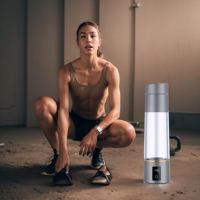 Hydrogen Generator Water Bottle, 1800PPB/6mins, 3500PPB/12mins, Long lasting hydrogen dissolution, Healthy Drinking HydrogenWater Bottle ，Brown