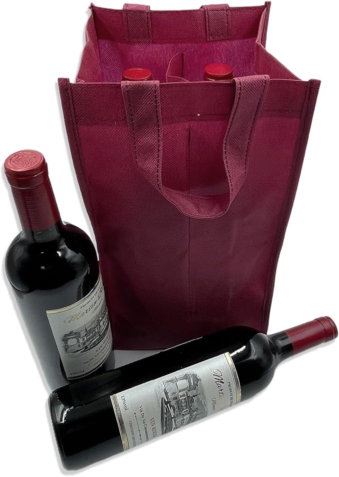 Wine Gift Bag,Wine Bags For Wine Bottles Gifts,reusable Wine Gifts Bag,wine Bags For Travel,Wine Tote Bag Wine Gifts,4 Bottle Wine Caddy, 4 bottle wine bag tote,Custom wine bag (2 Pack)