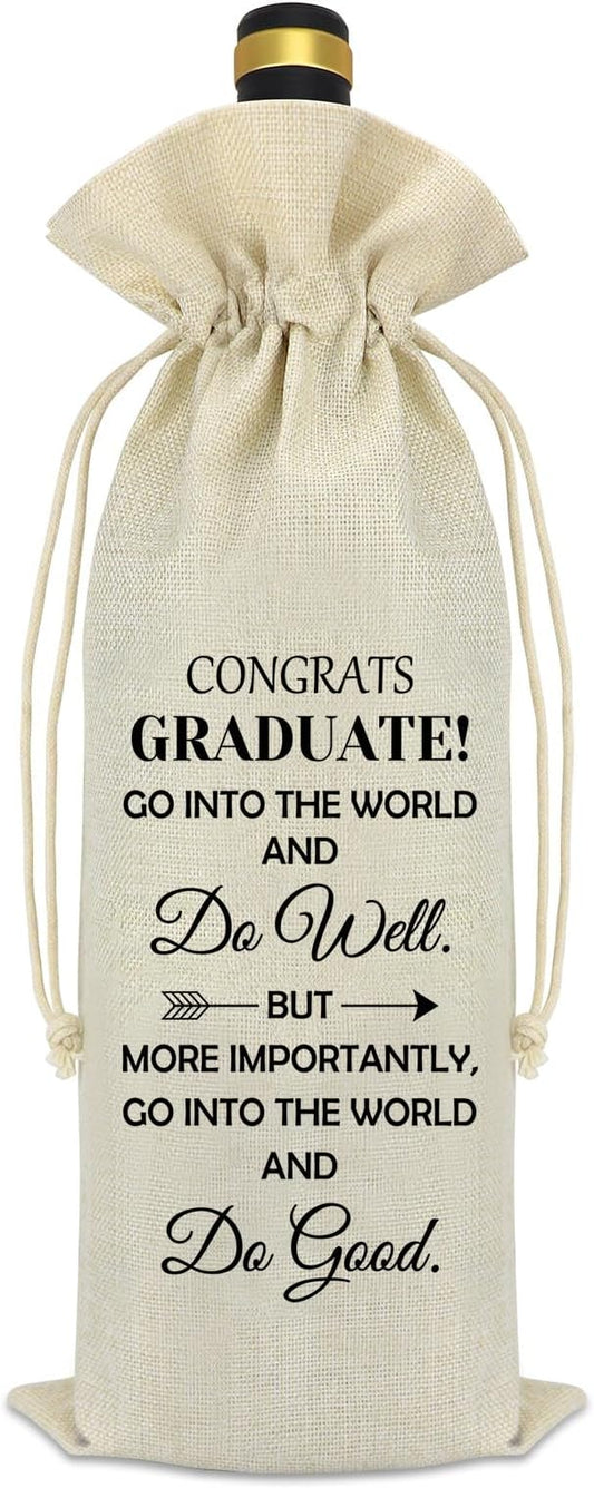 2024 Graduation Inspirational Gifts Wine Bag for Women Men Class of 2024 Graduate Graduation Gift for Her Him College High School Masters Graduation Gifts for Daughter Son Friends Wine Bottle Bag