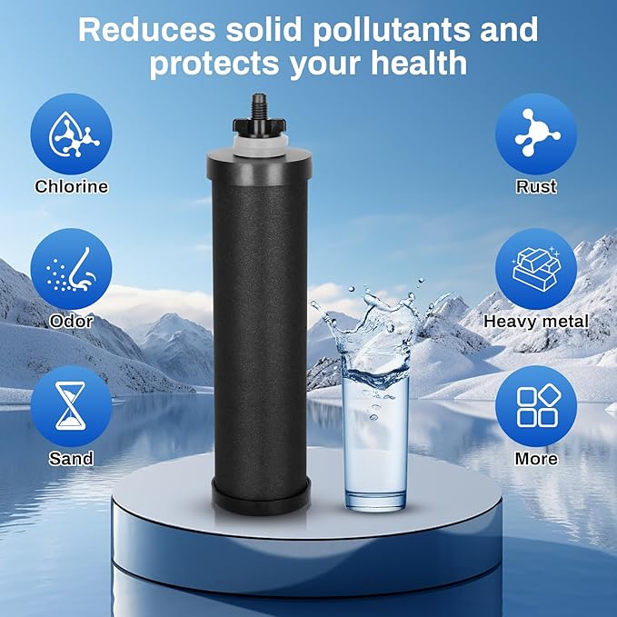 PB-2 Black Purification Elements, Replacement Filters for PB-2/BB8-2 Purification Elements and Gravity Water Filter System,Compatible with Gravity Filter System,King, Big Series(2 Pack)
