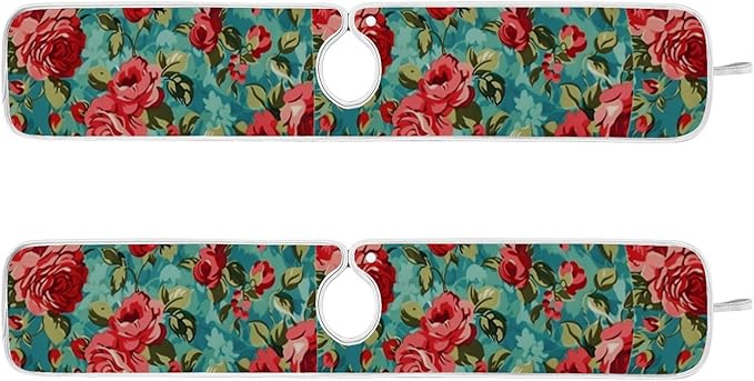 Kitchen Faucet Absorbent Mat, Rose Water Splash Guard for Sink, Faucet Drip Catcher Thicken Sponge Microfiber Faucet Water Catcher Mat Sink Absorbent Mat for Kitchen 30x5in 2Pack