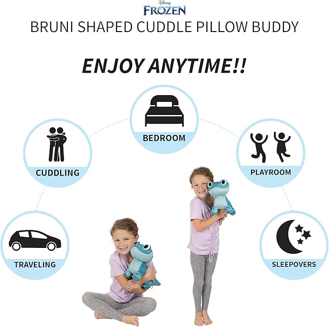 Disney Frozen 2 Salamander Kids Bedding Super Soft Plush Cuddle Pillow Buddy, "Official" Disney Product By Franco