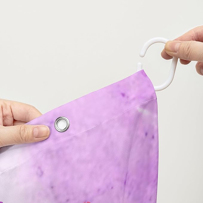 AILONEN Sugar Skull Shower Curtain for Bathroom,Pink Purple Graffiti Flower Art Bathroom Curtain for Kids Girls Teen,Bath Curtain 60" W*72" H Polyester Waterproof Bathroom Curtain with 12 Hooks