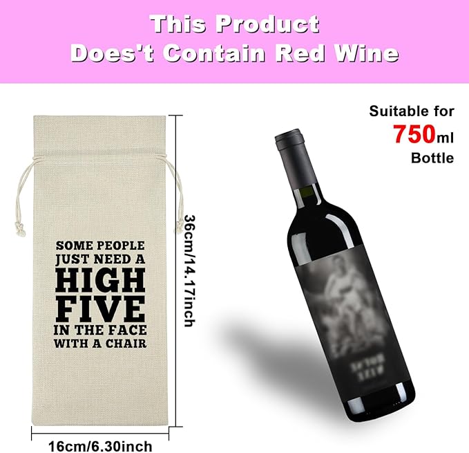 Wine Bag Birthday Gift for Women Men Wine Wrap Bag Birthday Present for Friends Family Coworker Him Her Boss Birthday Party Decors Reusable Burlap Wine Bag Christmas Gift