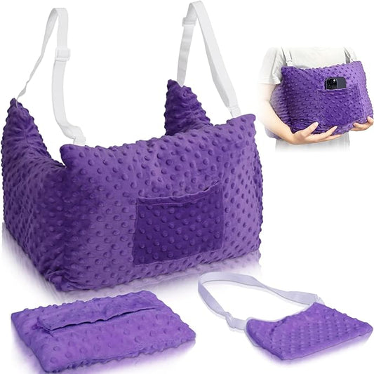 Post Mastectomy Pillow-Breast Cancer Surgery, Breast Reduction&Augmentation Patients AfterMastectomy Recovery Must Haves Breast pillow with Seatbelt Protection&shower Lanyard-Surgery Gift(Lavender)